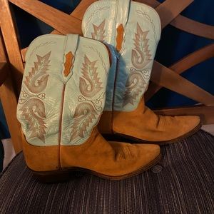 1883 lucchese size 9 vintage tan and aqua